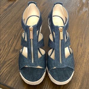 Michael Kors Denim Wedge Sandal